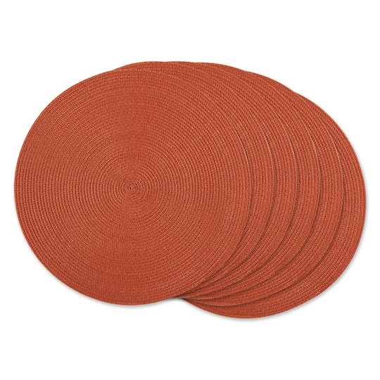 DII® Round Plastic Woven Placemats, 6ct. in Spice | 15" | Michaels®